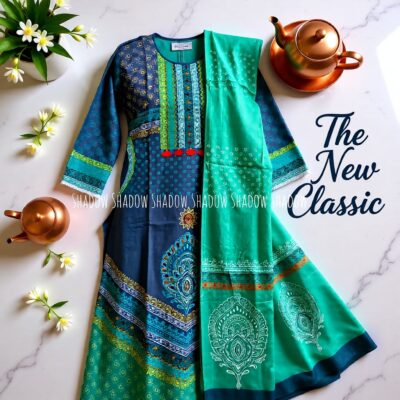 কটন স্টিচ ড্রেস – মডার্ন এমব্রয়ডারি ও সফট ফিট