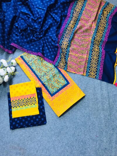 New Premium Cotton Block Print (3 Piece)