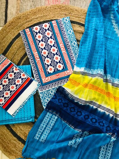 New Premium Cotton Block Print (3 Piece)